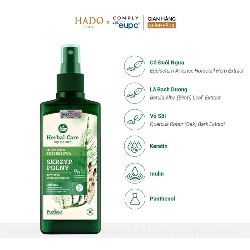 Xịt dưỡng tóc cỏ đuôi ngựa Farmona Herbal Care 200ml - ảnh 2