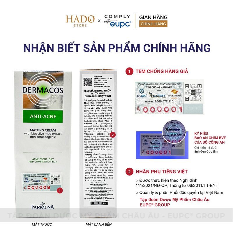 Kem dưỡng kiềm dầu bùn hoạt tính Farmona Dermacos Anti-Acne 50ml - ảnh 4