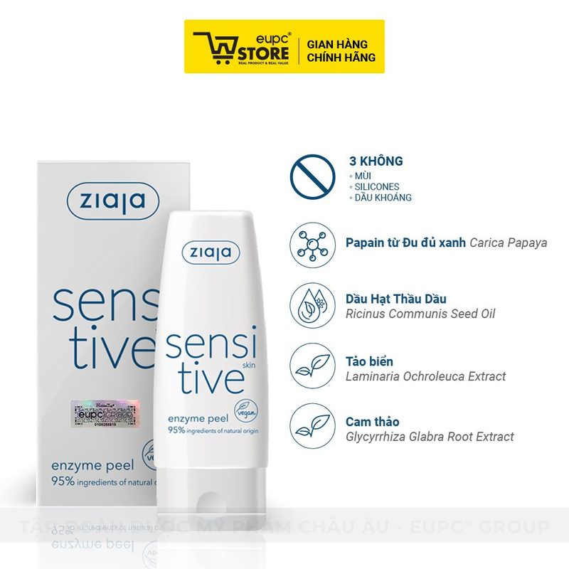 Tẩy tế bào chết enzyme dịu nhẹ Ziaja Sensitive Skin 60ml - ảnh 2
