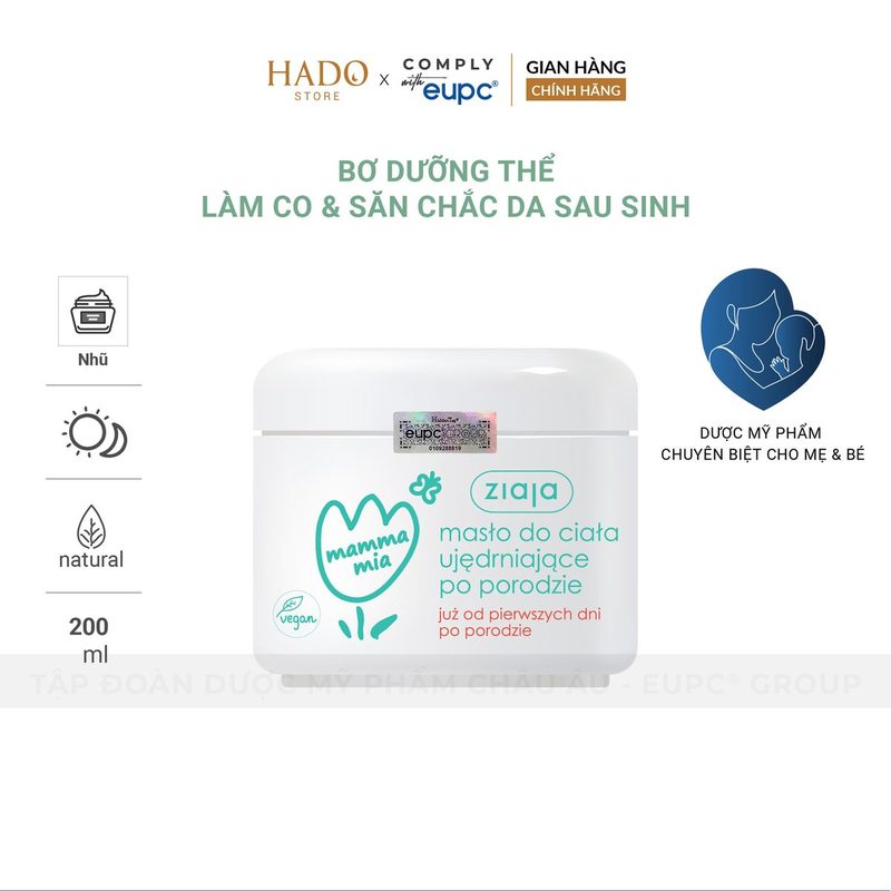 Bơ dưỡng thể săn chắc da sau sinh Ziaja Mamma Mia 200ml - ảnh 3