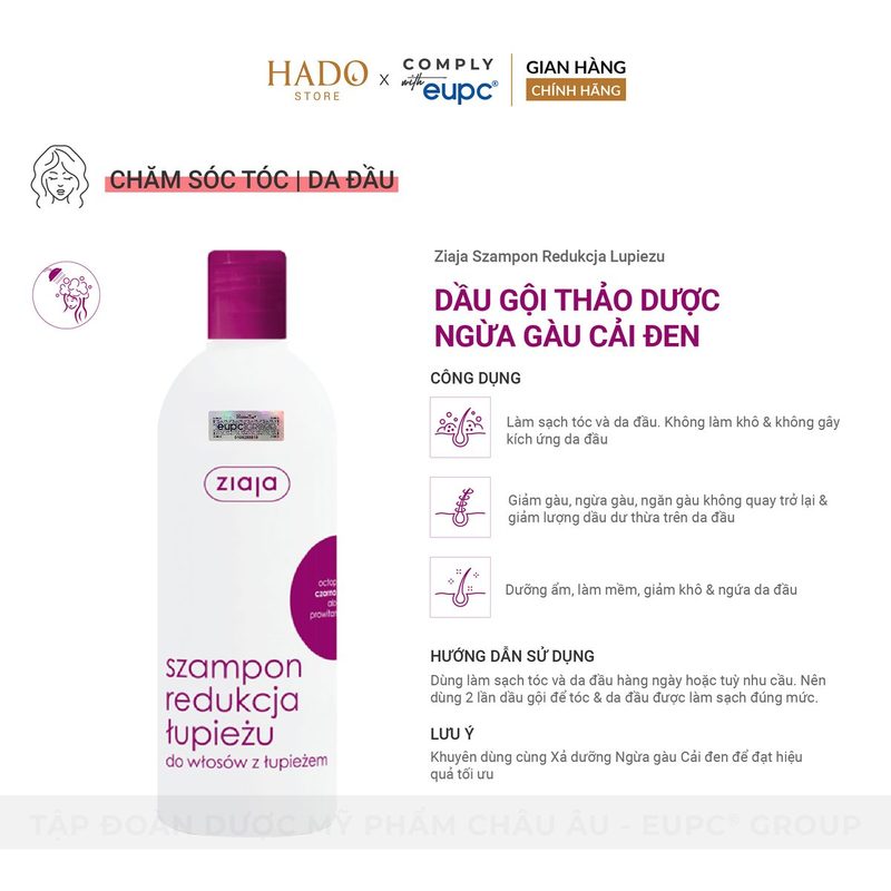 Dầu gội thảo dược giảm gàu Cải đen Ziaja 400ml - ảnh 3