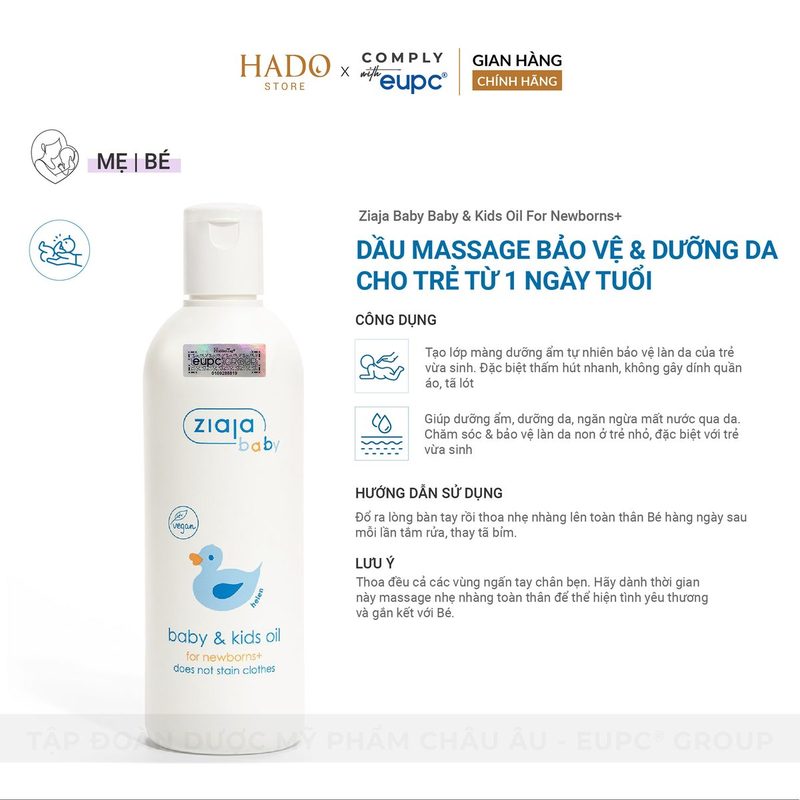 Dầu massage dưỡng da cho bé sơ sinh Ziaja Baby 270ml - ảnh 2