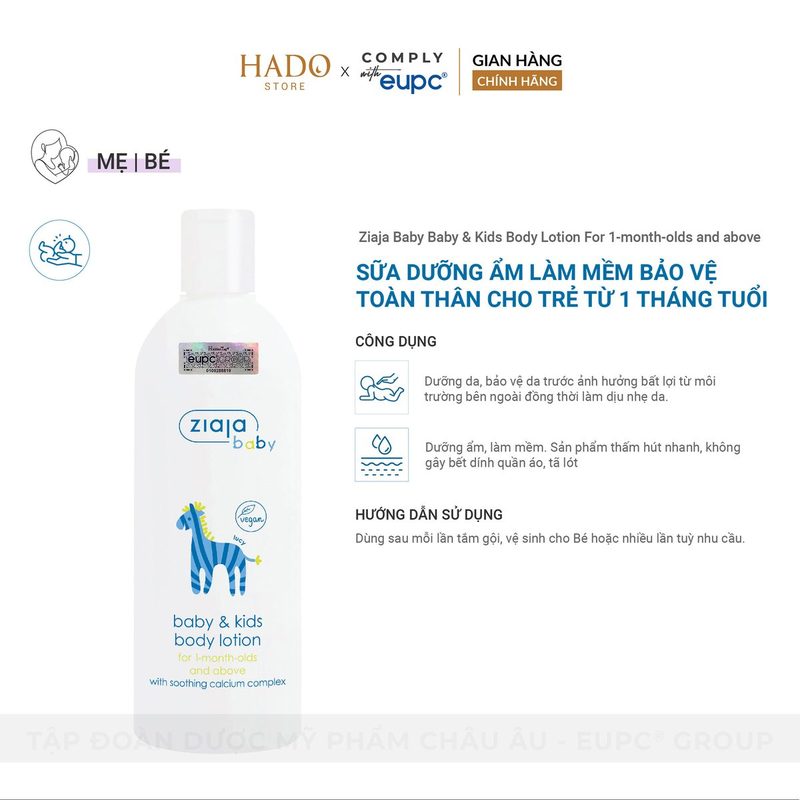 Sữa dưỡng thể cho bé từ 1 tháng tuổi Ziaja Baby 300ml - ảnh 2