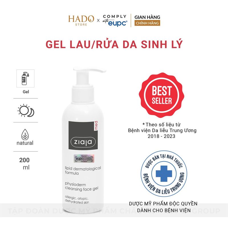 Gel làm sạch da sinh lý không cần rửa lại Ziaja Med 200ml