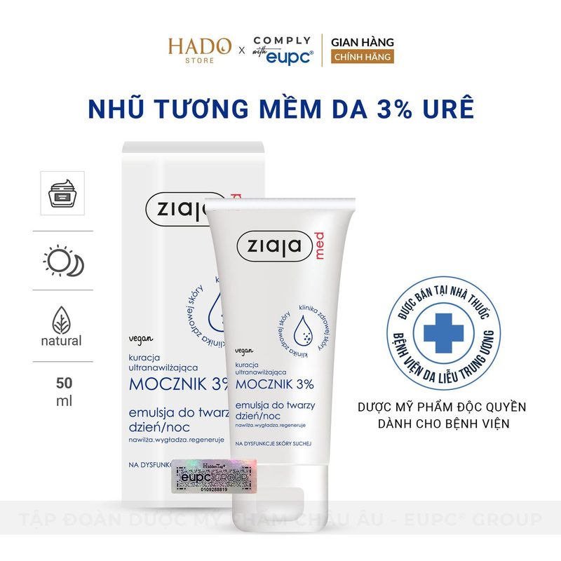 Nhũ tương dưỡng ẩm làm mềm da 3% Urea Ziaja Med 50ml