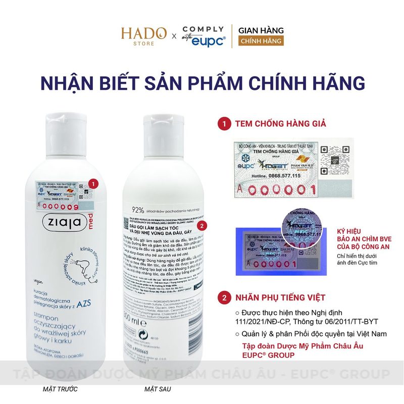Dầu gội dịu nhẹ cho da đầu và gáy nhạy cảm Ziaja Med AZS 300ml - ảnh 4