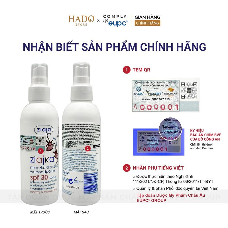 Sữa chống nắng dạng xịt chịu nước cho trẻ SPF30 Ziaja Ziajka 170ml - ảnh 4