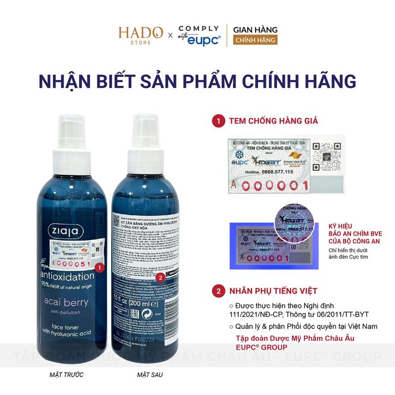 Xịt cân bằng dưỡng ẩm Hyaluronic Ziaja Acai Berry 200ml - ảnh 4