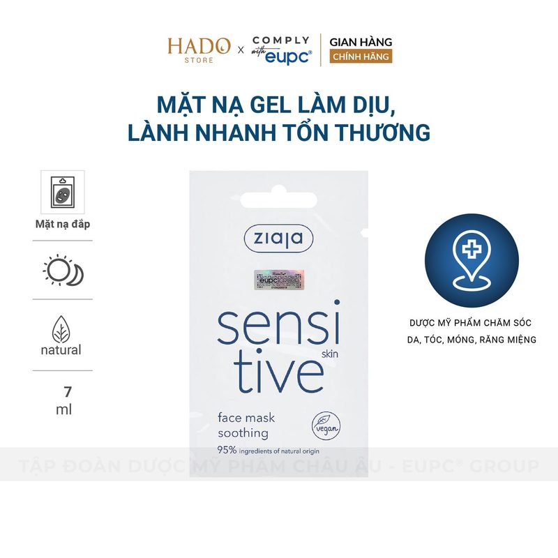 Mặt nạ gel làm dịu da nhạy cảm Ziaja Sensitive Skin 7ml