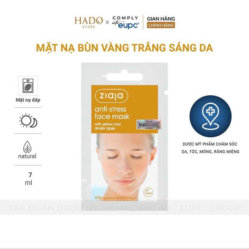 Mặt nạ đất sét vàng làm dịu và sáng da Ziaja 7ml - ảnh 3