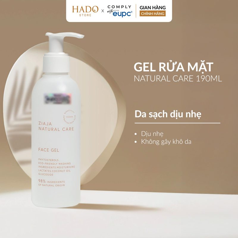 Gel rửa mặt thuần chay Ziaja Natural Care 190ml