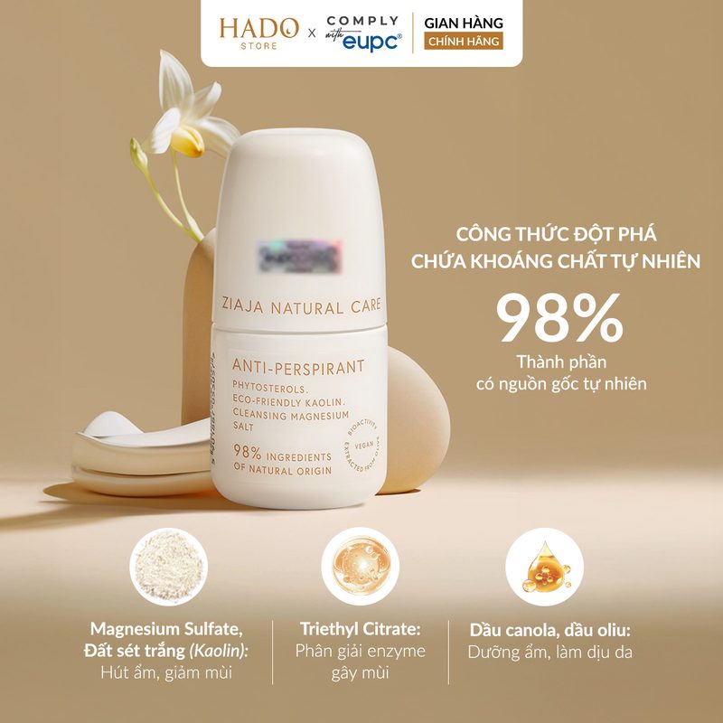 Lăn khử mùi không cồn, không muối nhôm Ziaja Natural Care 60ml - ảnh 2