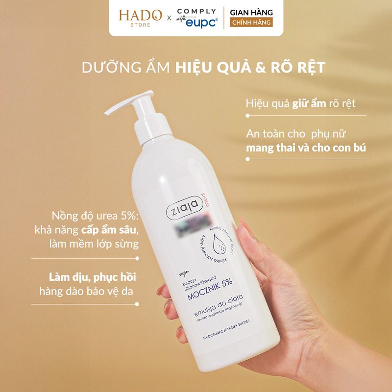 Nhũ tương dưỡng thể 5% Urê Ziaja Med Mocznik 400ml - ảnh 4