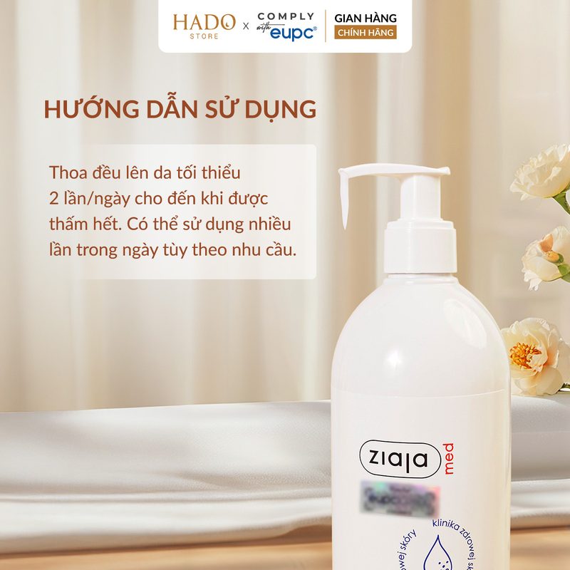 Nhũ tương dưỡng thể 5% Urê Ziaja Med Mocznik 400ml - ảnh 5